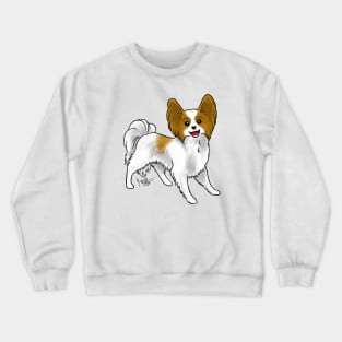 Dog - Papillon - Brown and White Crewneck Sweatshirt